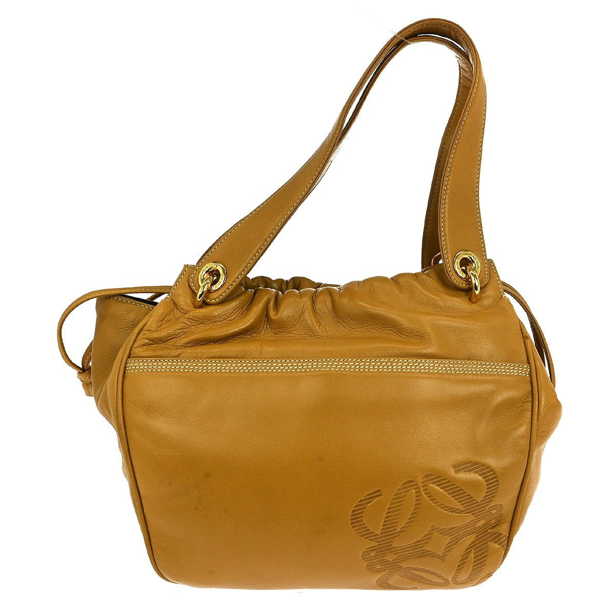 Loewe Anagram handbag Leather, BROWN, LEATHER, Handbag