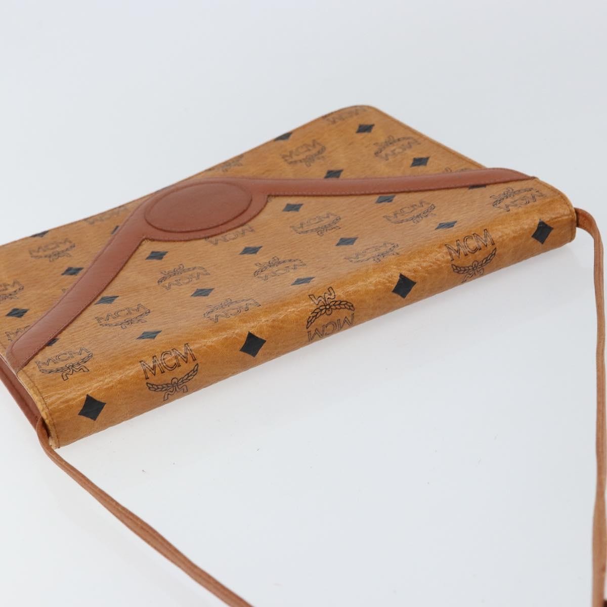 MCM Visetos Shoulder bag Canvas and Leather, BROWN, CANVAS, Shoulder bag