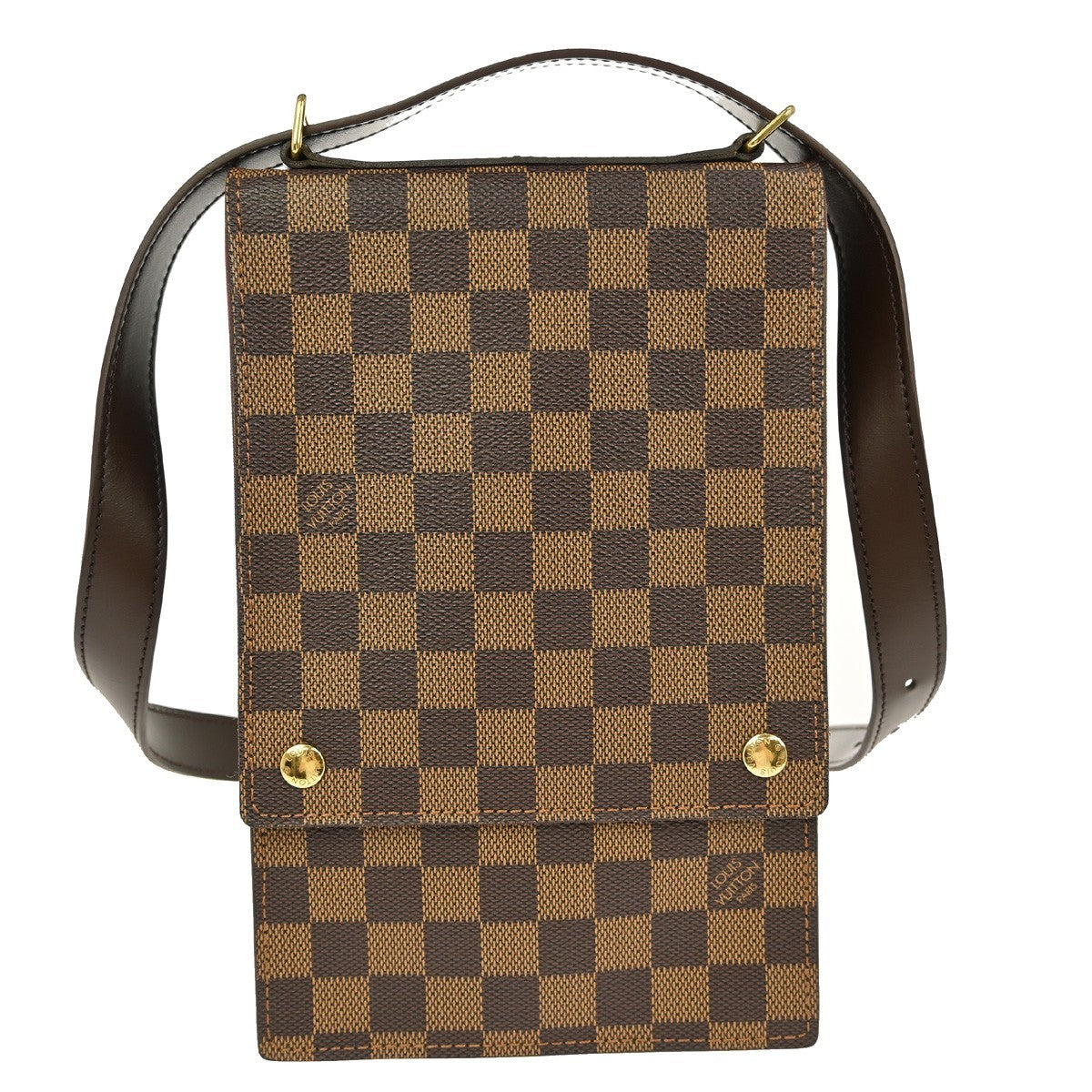 Louis Vuitton Portobello Messenger Damier, Brown, Canvas, Shoulder Bag
