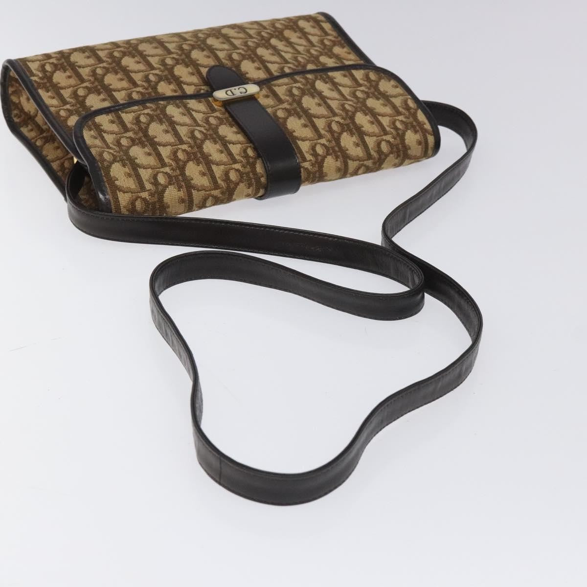 Christian Dior Vintage Trotter Crossbody Bag Diorissimo Coated Canvas, BROWN, CANVAS, Crossbody bag