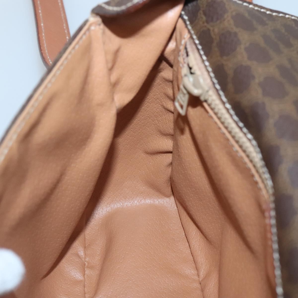 Celine Vintage Macadam Shoulder Bag Canvas and Leather, BROWN, CANVAS, Shoulder bag