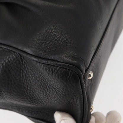 Salvatore Ferragamo Gancini Buckle Shoulder Bag Leather, BLACK, LEATHER, Shoulder bag