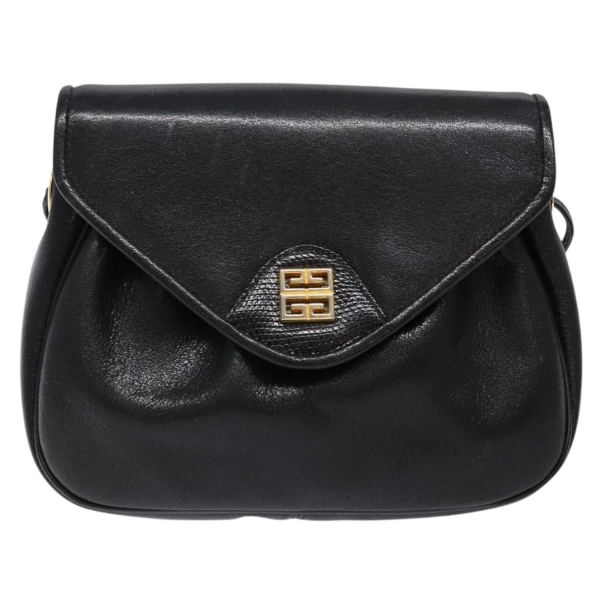 Givenchy Vintage 4G shoulder bag Leather, BLACK, LEATHER, Shoulder bag
