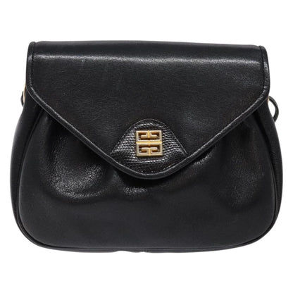 Givenchy Vintage 4G shoulder bag Leather, BLACK, LEATHER, Shoulder bag