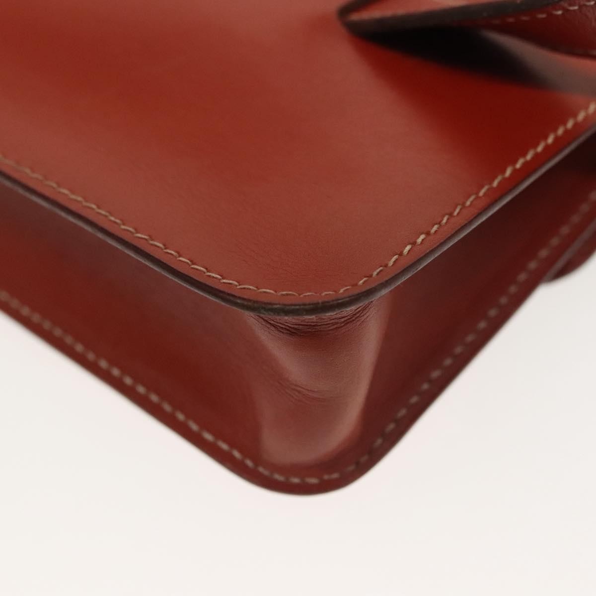 Hermes Pochette Green Waist Bag Leather, BROWN, LEATHER, Shoulder bag