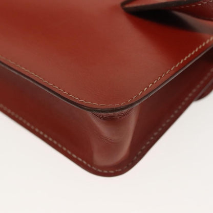 Hermes Pochette Green Waist Bag Leather, BROWN, LEATHER, Shoulder bag