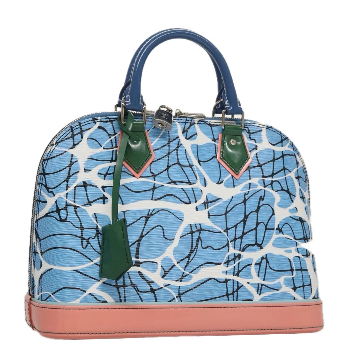 Louis Vuitton Alma Handbag Limited Edition Print Epi Leather, Blue, Leather, Handbag