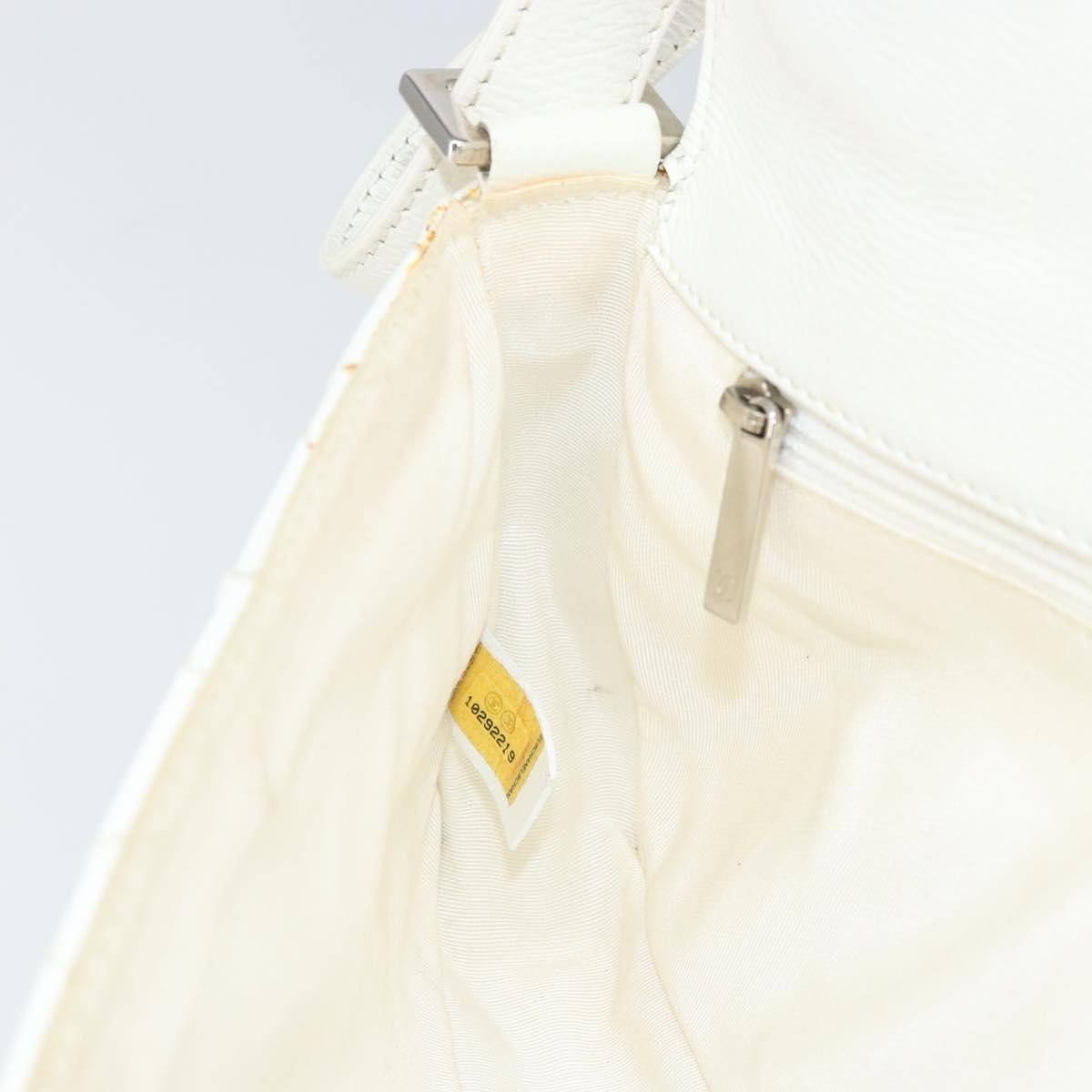 Chanel Vintage Timeless CC Adjustable Shoulder Bag Quilted Calfskin, White, Leather, Shoulder Bag
