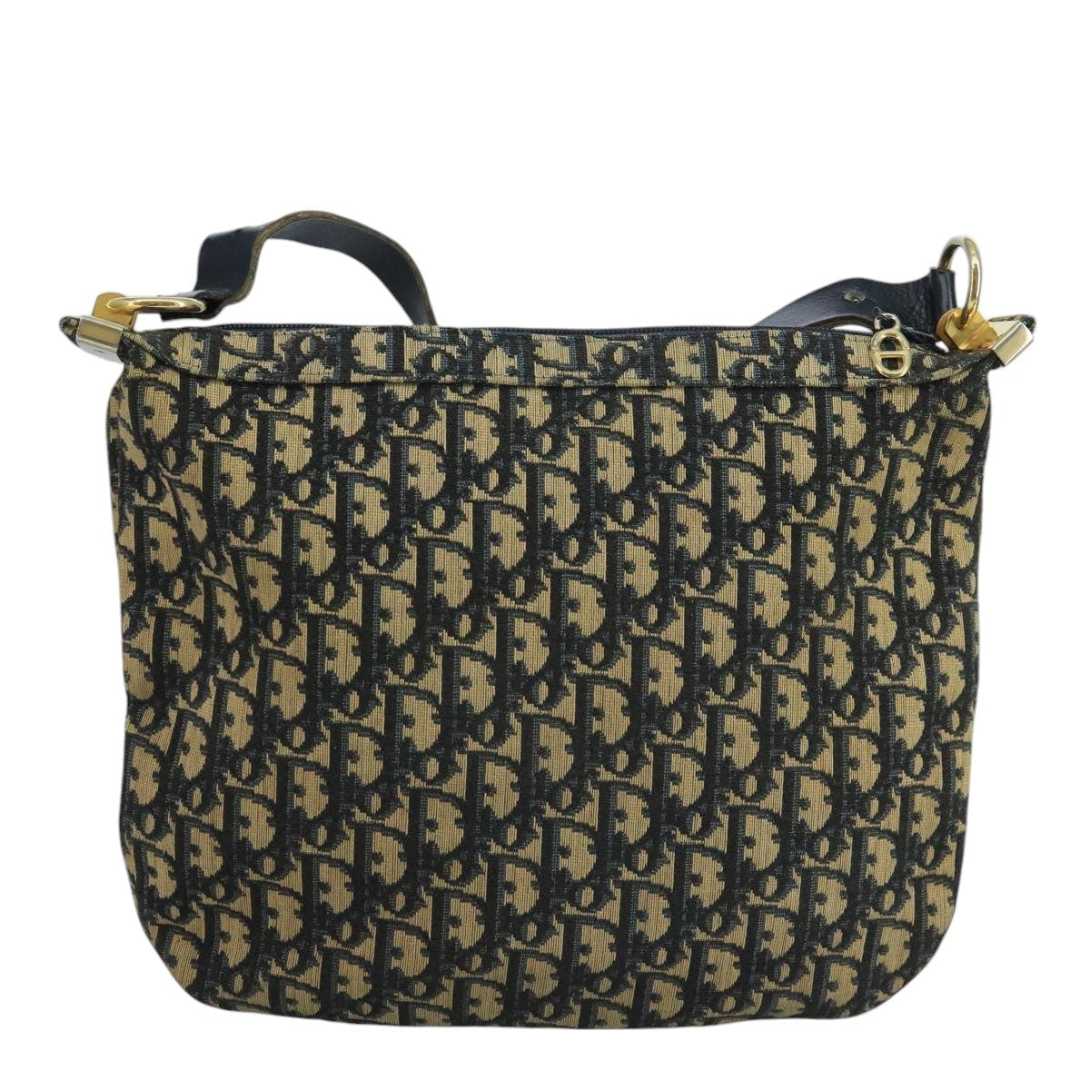 Christian Dior Vintage Trotter Shoulder Bag Canvas, NAVY, CANVAS, Shoulder bag
