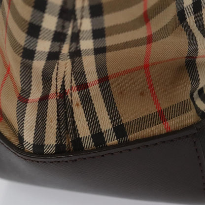 Burberry Nova Handbag Check Pattern, BEIGE, CANVAS, Handbag
