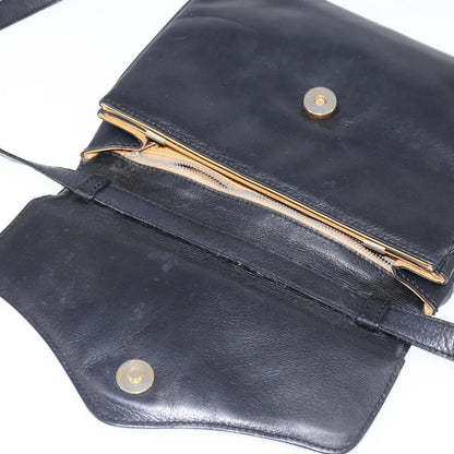 Celine Shoulder Bag Leather, BLACK, LEATHER, Shoulder bag