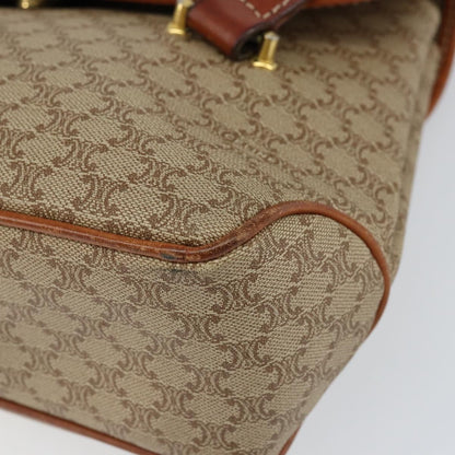 Celine Vintage Macadam Handbag Canvas, BEIGE, CANVAS, Handbag