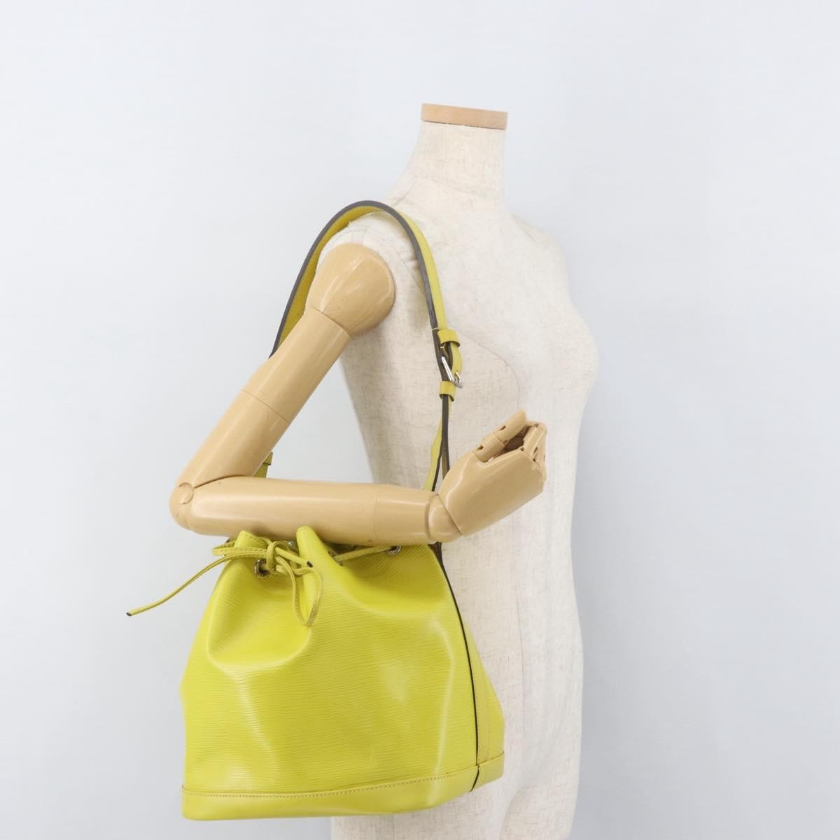 Louis Vuitton Petit Noe Handbag Epi Leather, Green, Leather, Handbag