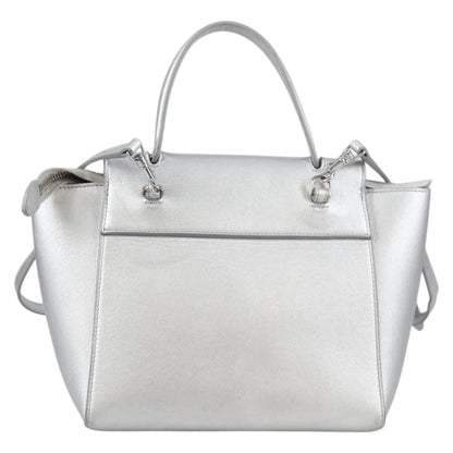 Celine Belt Bag Textured Leather, Silver, Leather, Handbag