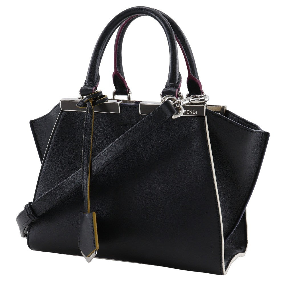 Fendi Petite 3Jours Bag Leather, BLACK, LEATHER, Handbag
