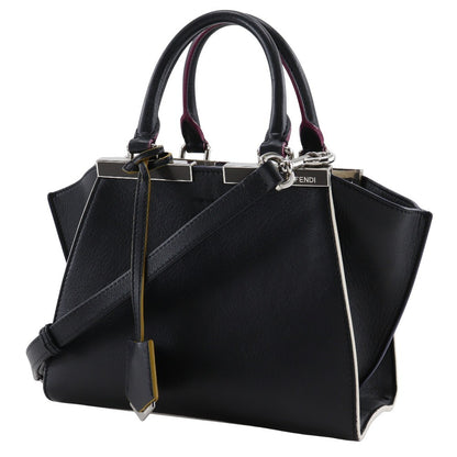 Fendi Petite 3Jours Bag Leather, BLACK, LEATHER, Handbag