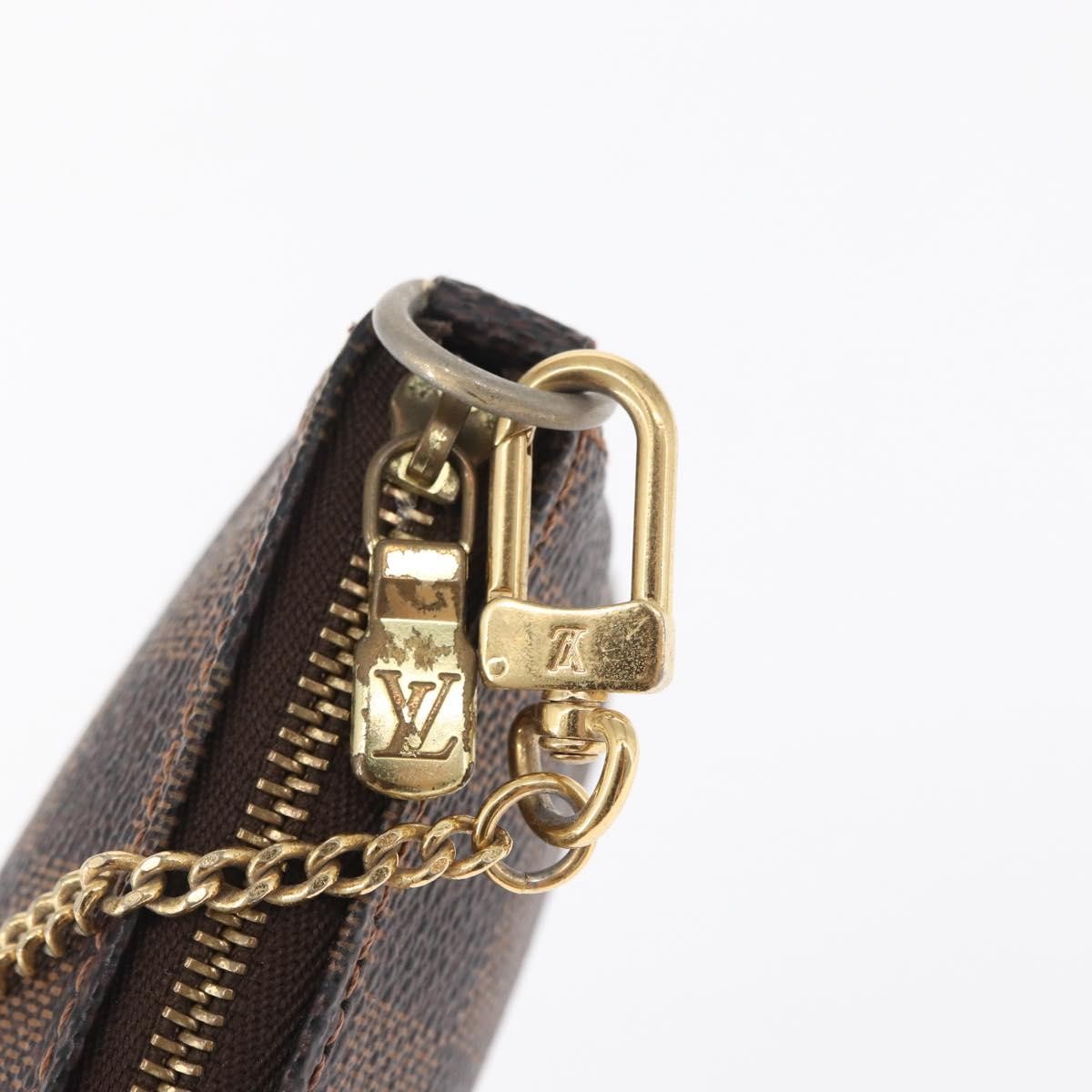Louis Vuitton Mini pochette accessoires Damier Canvas, BROWN, CANVAS, Clutche & pouche