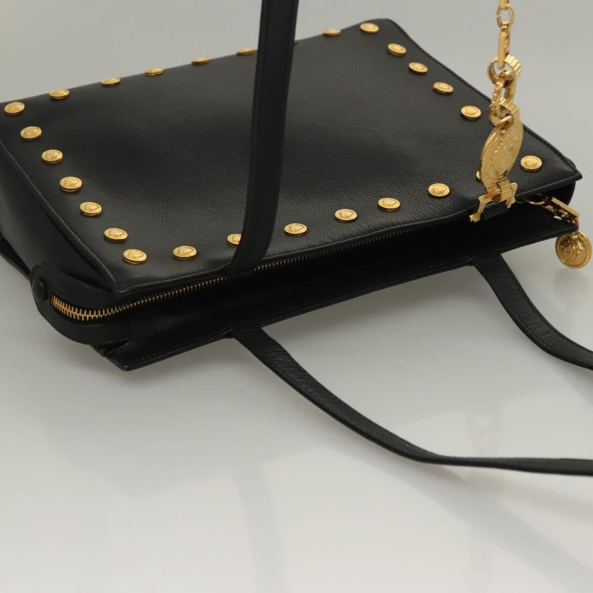 Versace Medusa Shoulder Bag Leather, BLACK, LEATHER, Shoulder bag