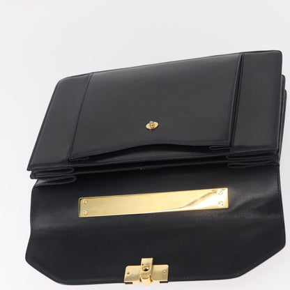 Bally Vintage Handbag Leather, Navy, Leather, Handbag