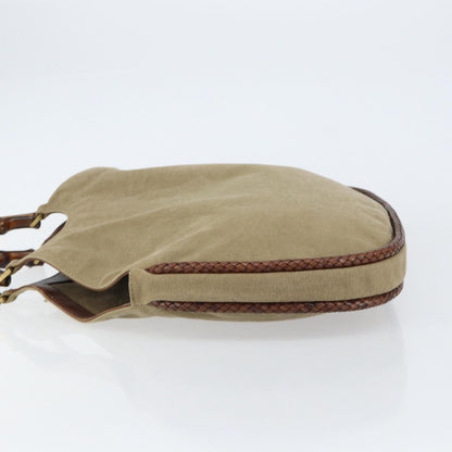 Gucci Vintage Bamboo Hobo Canvas, BEIGE, CANVAS, Handbag