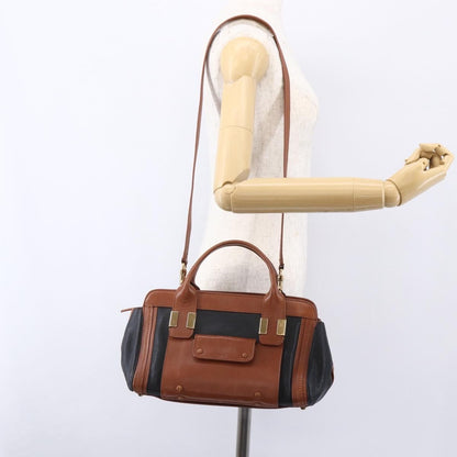 Chloe Alice Satchel Leather, BROWN, LEATHER, Handbag