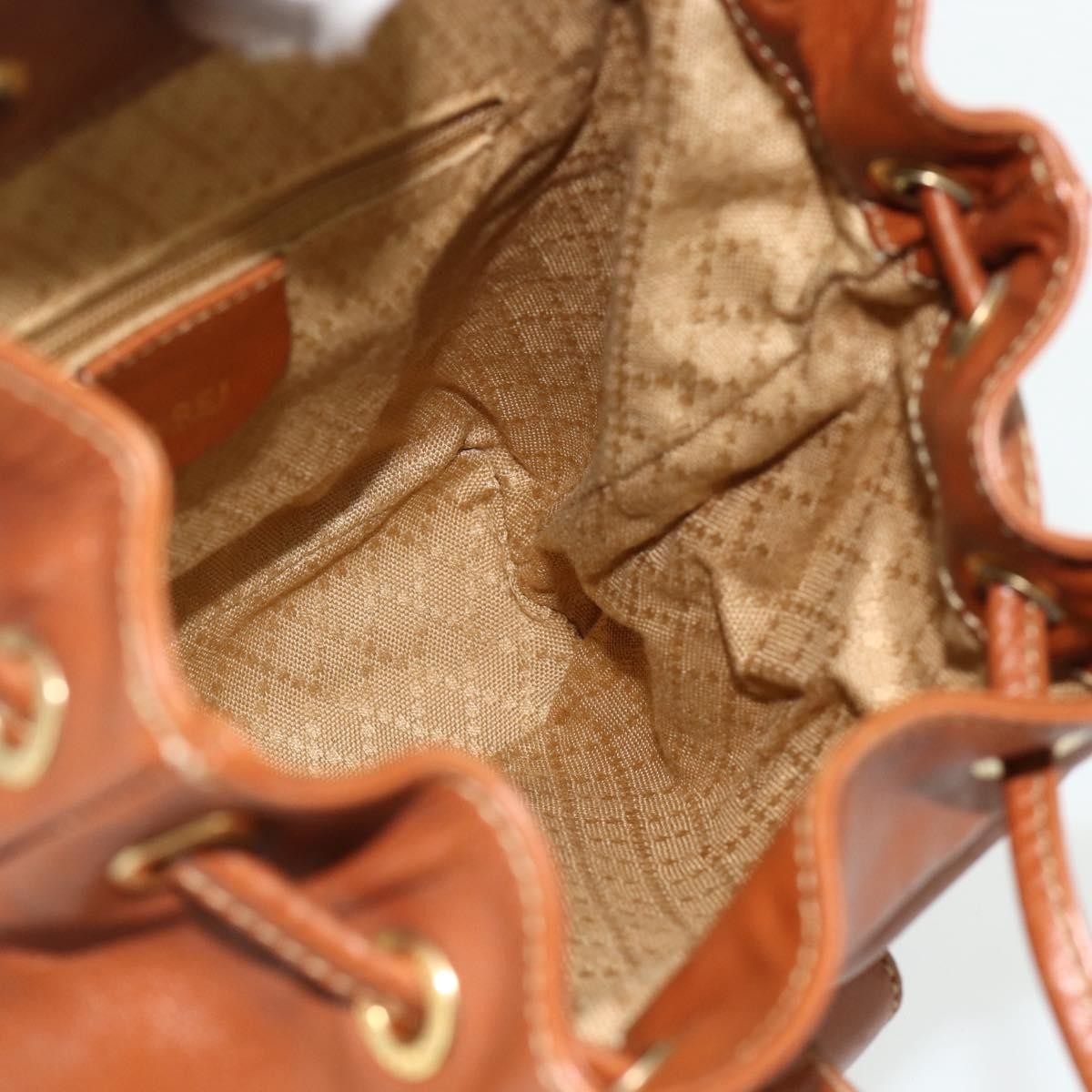 Gucci Vintage Bamboo Backpack Leather, Brown, Leather, Backpack