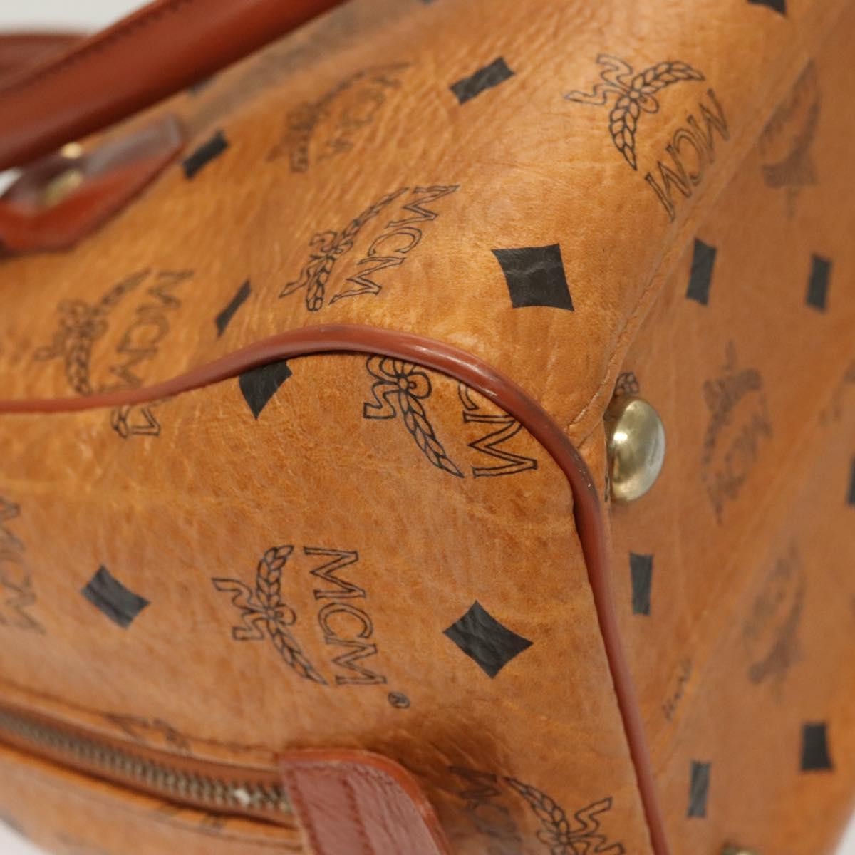 MCM Visetos Handbag Canvas and Leather, BROWN, CANVAS, Handbag