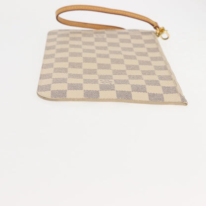 Louis Vuitton Neverfull Pochette Damier, WHITE, CANVAS, Clutche & pouche