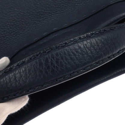 Fendi Selleria Peekaboo Fit Bag Leather, NAVY, LEATHER, Handbag