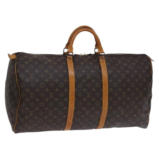 Louis Vuitton Keepall Bag Monogram Canvas, BROWN, CANVAS, Travel bag