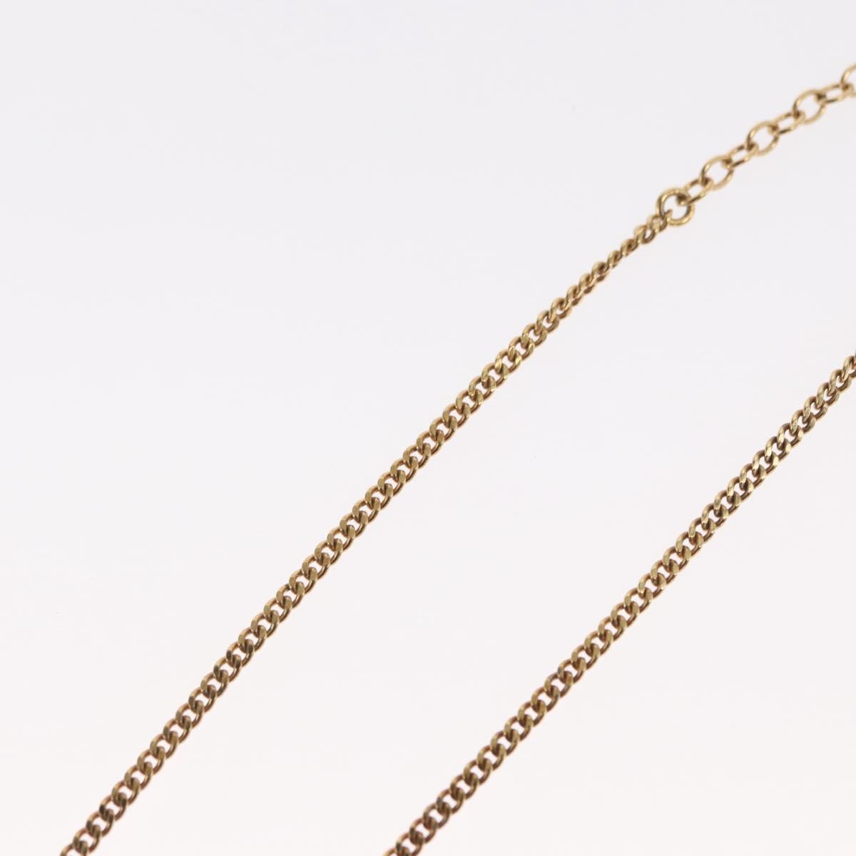 Christian Dior Vintage Logo Round Pendant Necklace Metal and Crystals, GOLD, METAL, Necklace
