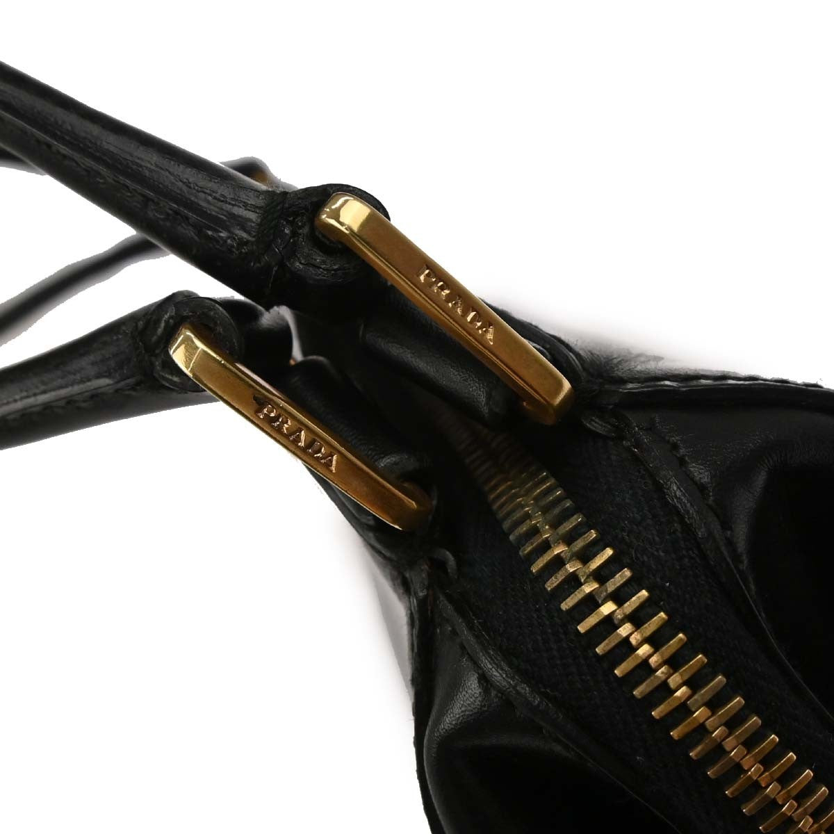 Prada Vintage Handbag Leather, BLACK, LEATHER, Handbag