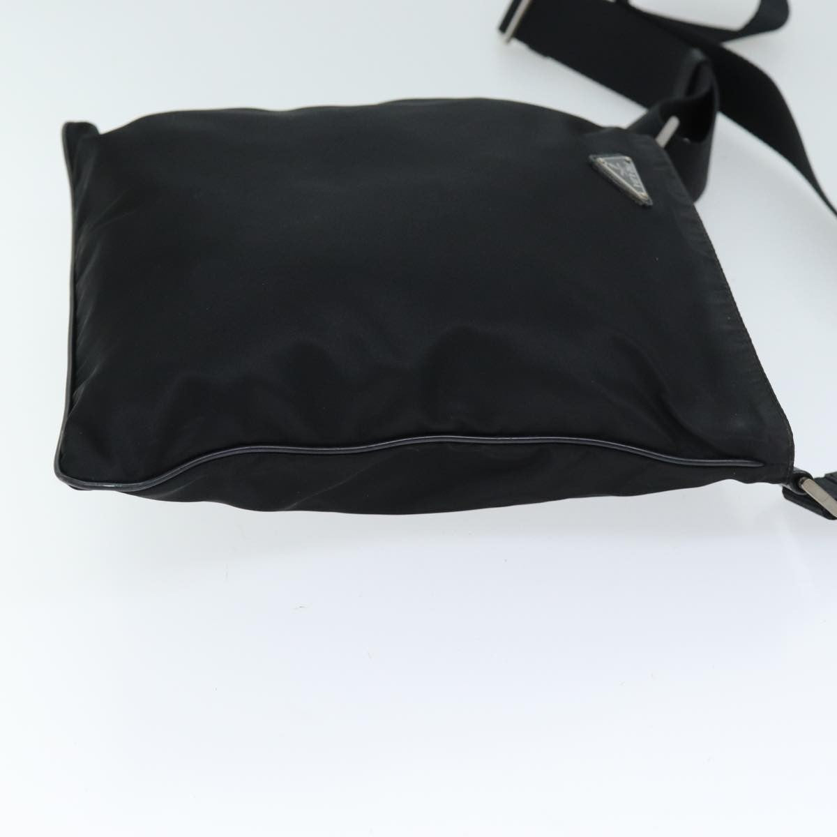 Prada Flat Messenger Bag Tessuto, BLACK, NYLON, Shoulder bag