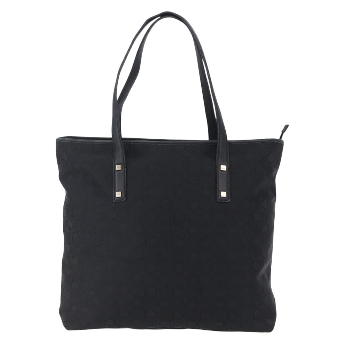 Salvatore Ferragamo Gancini Tote Gancini Canvas, BLACK, CANVAS, Tote bag