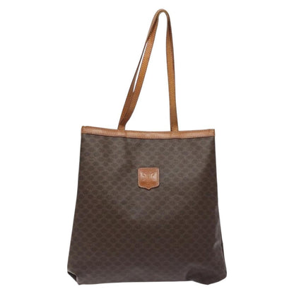 Celine Vintage Macadam Tote bag Canvas and Leather, BROWN, CANVAS, Tote bag