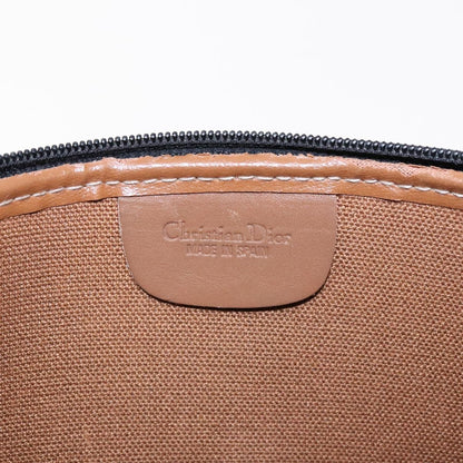 Christian Dior Vintage Honeycomb Zip Pouch Coated Canvas, BLACK, PVC, Clutche & pouche