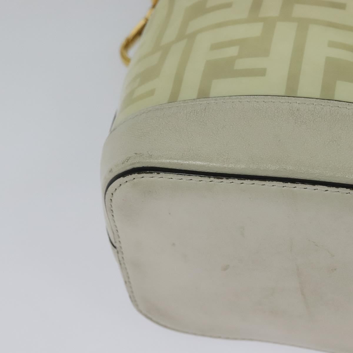 Fendi FF Logo Mon Tresor Bucket Bag Canvas, WHITE, CANVAS, Shoulder bag