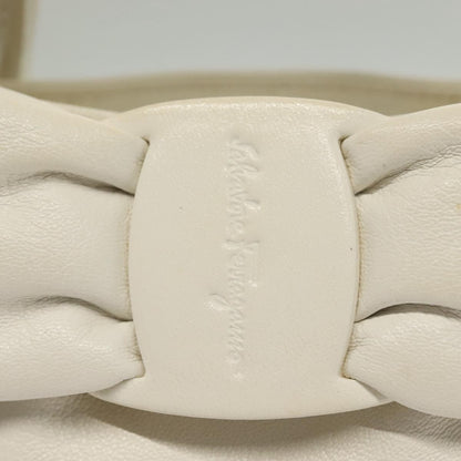 Salvatore Ferragamo Vala Leather, WHITE, LEATHER, Handbag