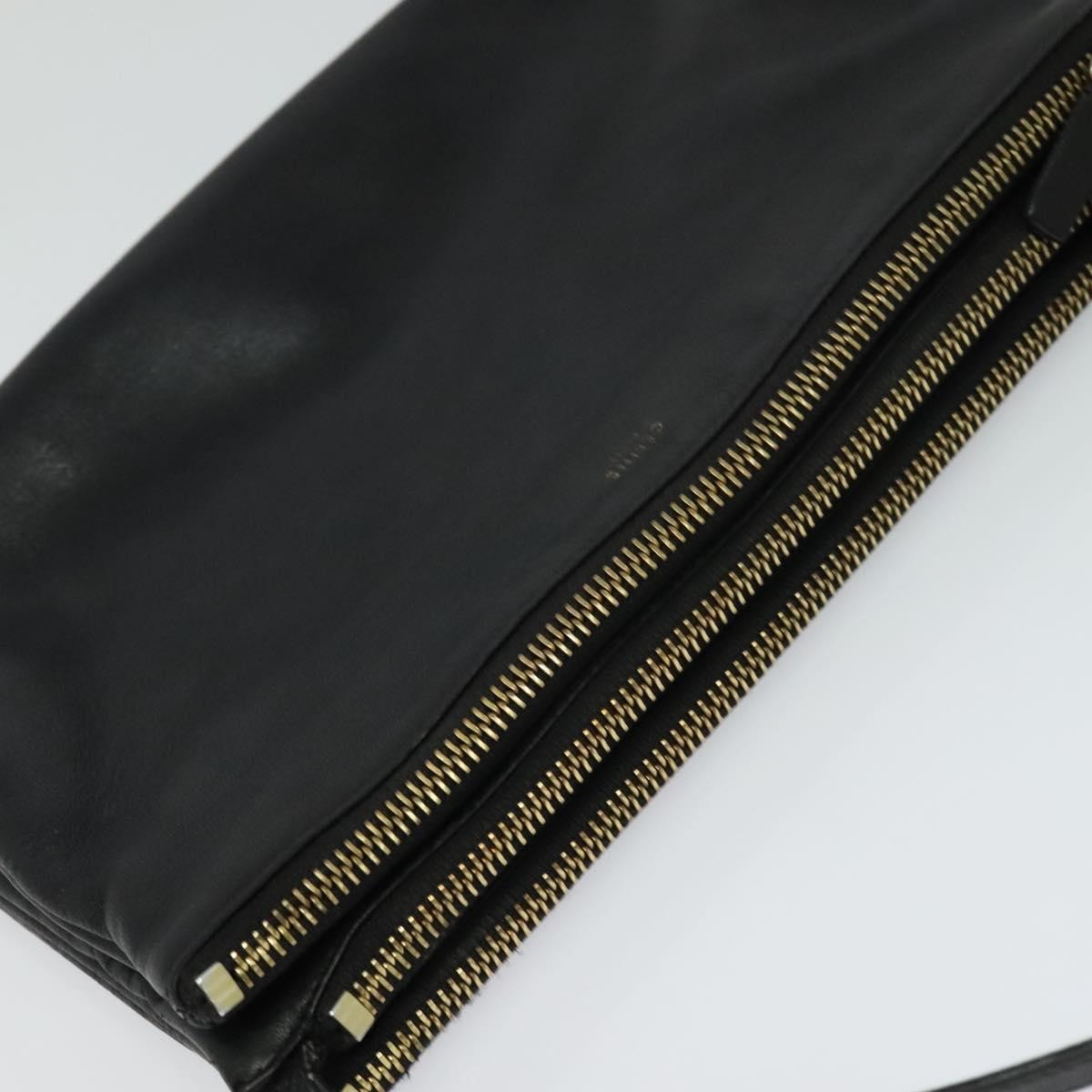 Celine Trio Crossbody Bag Leather, BLACK, LEATHER, Crossbody bag