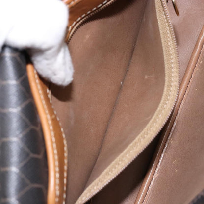 Christian Dior Vintage Honeycomb Flap Crossbody Bag Canvas and Leather, BLACK, CANVAS, Crossbody bag