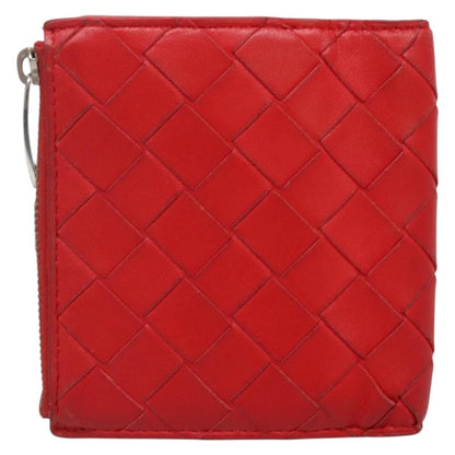 Bottega Veneta Bifold Coin Pocket Card Holder Intrecciato Nappa, RED, LEATHER, Wallets