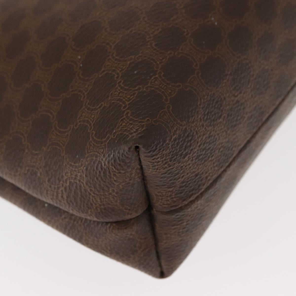 Celine Circle Logo Macadam Pouch Canvas and Leather, BROWN, CANVAS, Clutche & pouche