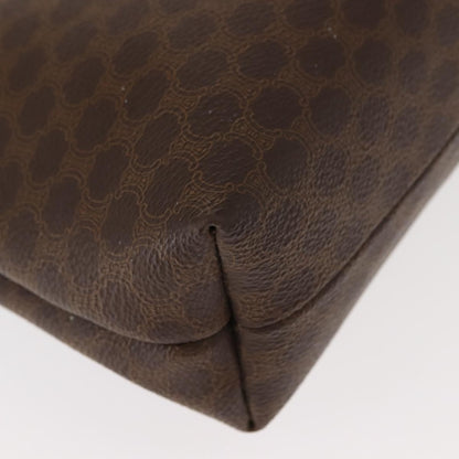 Celine Circle Logo Macadam Pouch Canvas and Leather, BROWN, CANVAS, Clutche & pouche