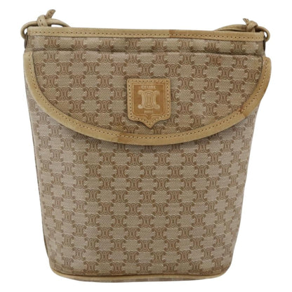 Celine Vintage Macadam Shoulder Bag Canvas, BEIGE, CANVAS, Shoulder bag