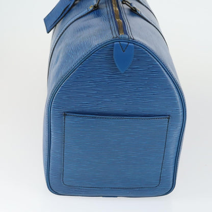 Louis Vuitton Keepall Bag Epi Leather, BLUE, LEATHER, Travel bag