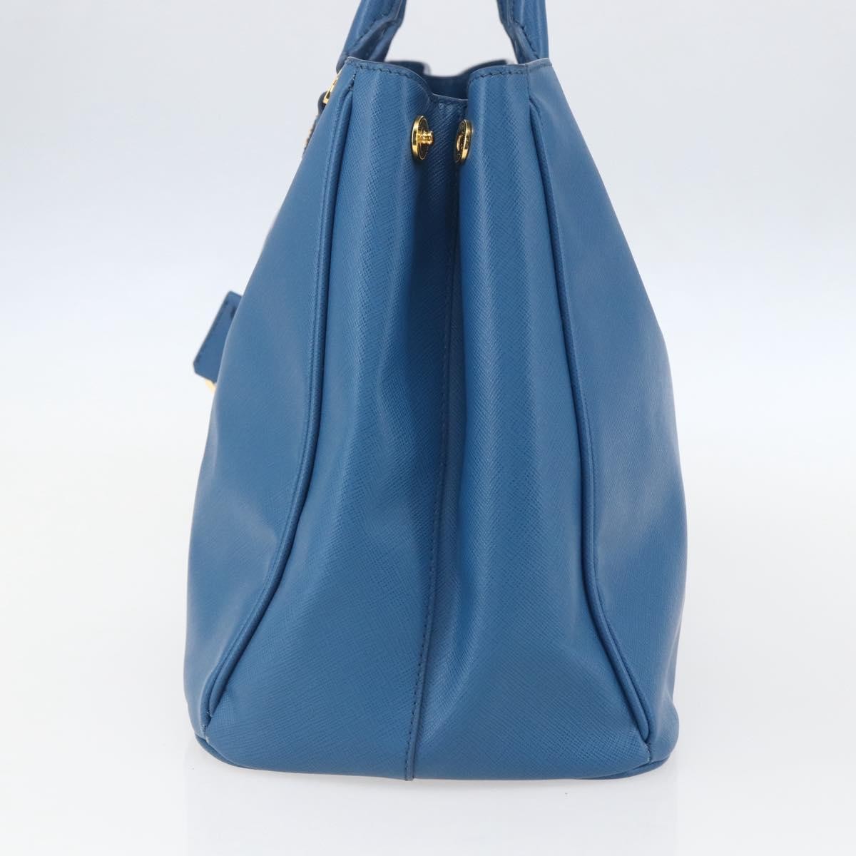 Prada Lux Open Tote Saffiano Leather, BLUE, LEATHER, Tote bag