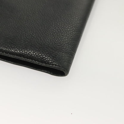 Chanel Vintage CC Bifold Wallet Leather, BLACK, LEATHER, Wallets