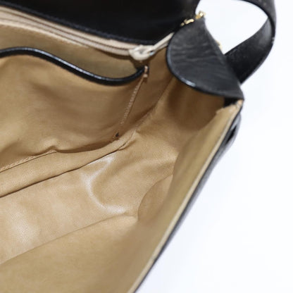 Celine Shoulder Bag Leather, BLACK, LEATHER, Shoulder bag
