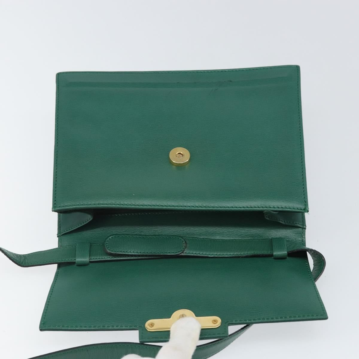 Christian Dior Vintage Shoulder Bag Leather, GREEN, LEATHER, Shoulder bag