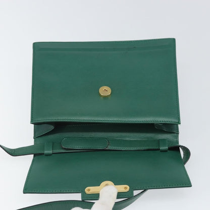 Christian Dior Vintage Shoulder Bag Leather, GREEN, LEATHER, Shoulder bag